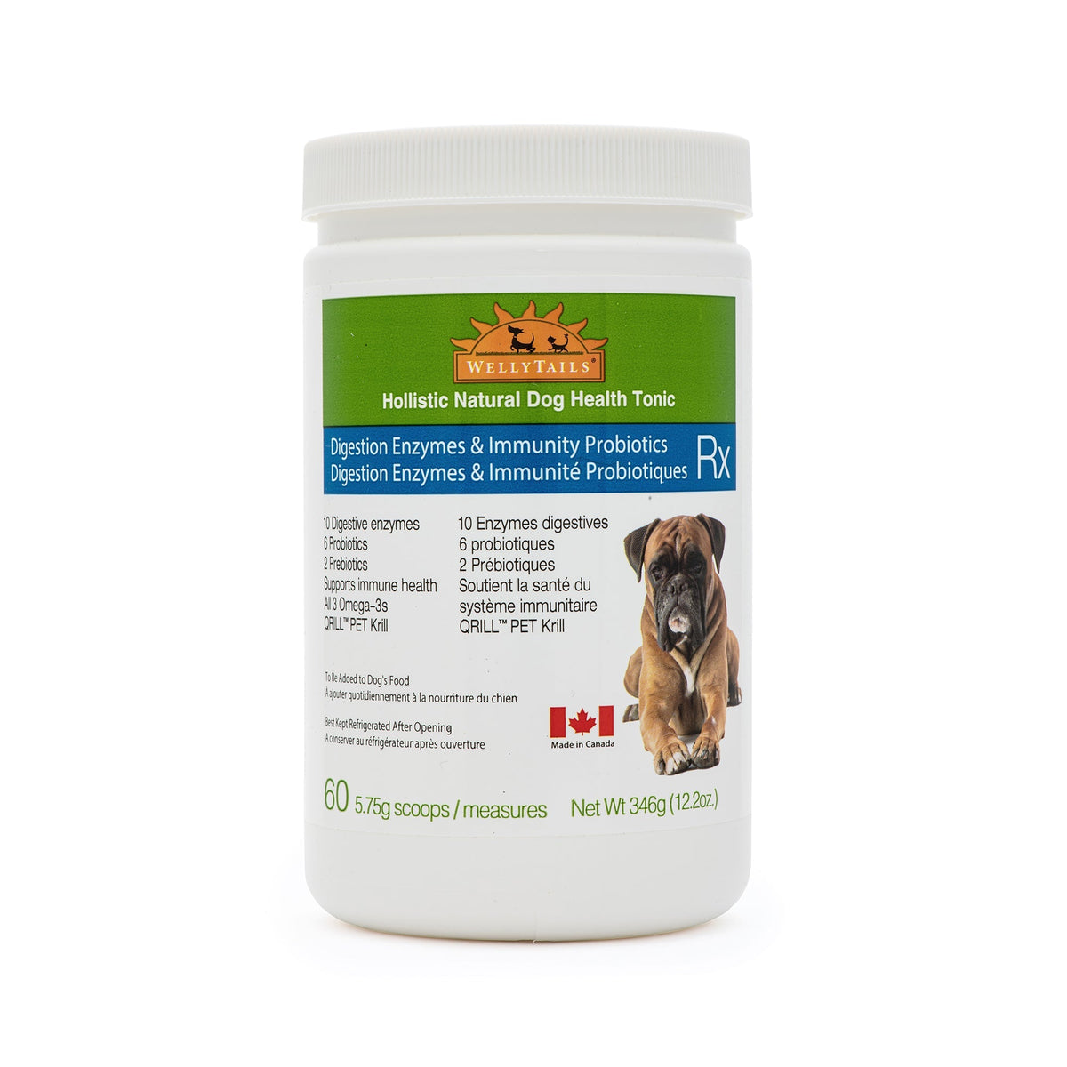 WellyTails Probióticos y Enzimas Digestivas para Perros – Fórmula Avanzada