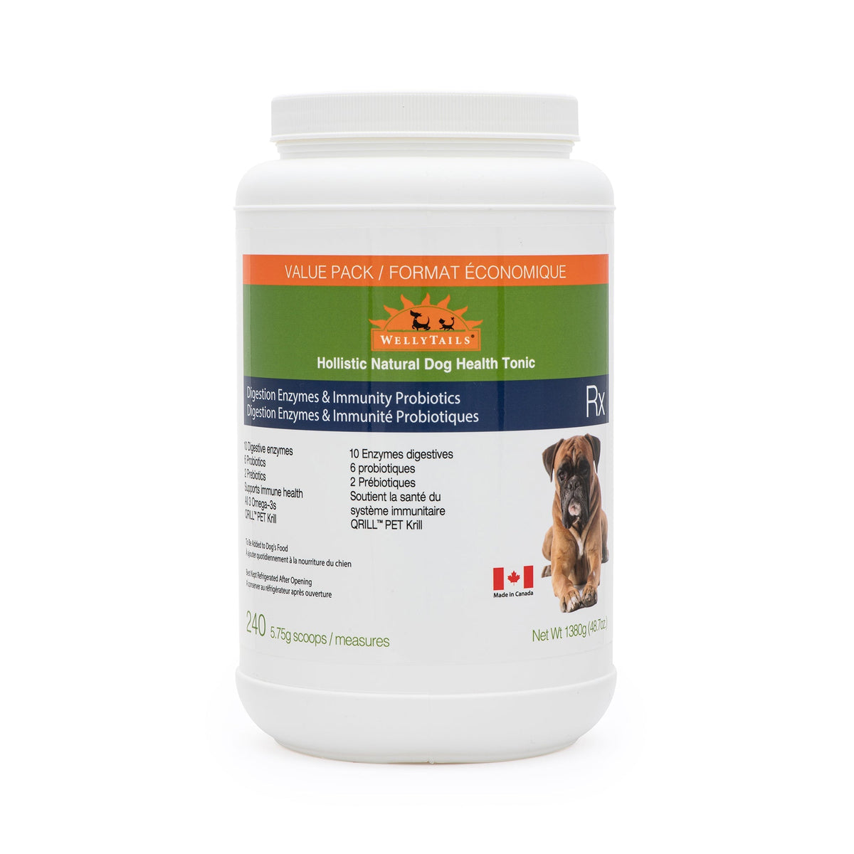 WellyTails Probióticos y Enzimas Digestivas para Perros – Fórmula Avanzada