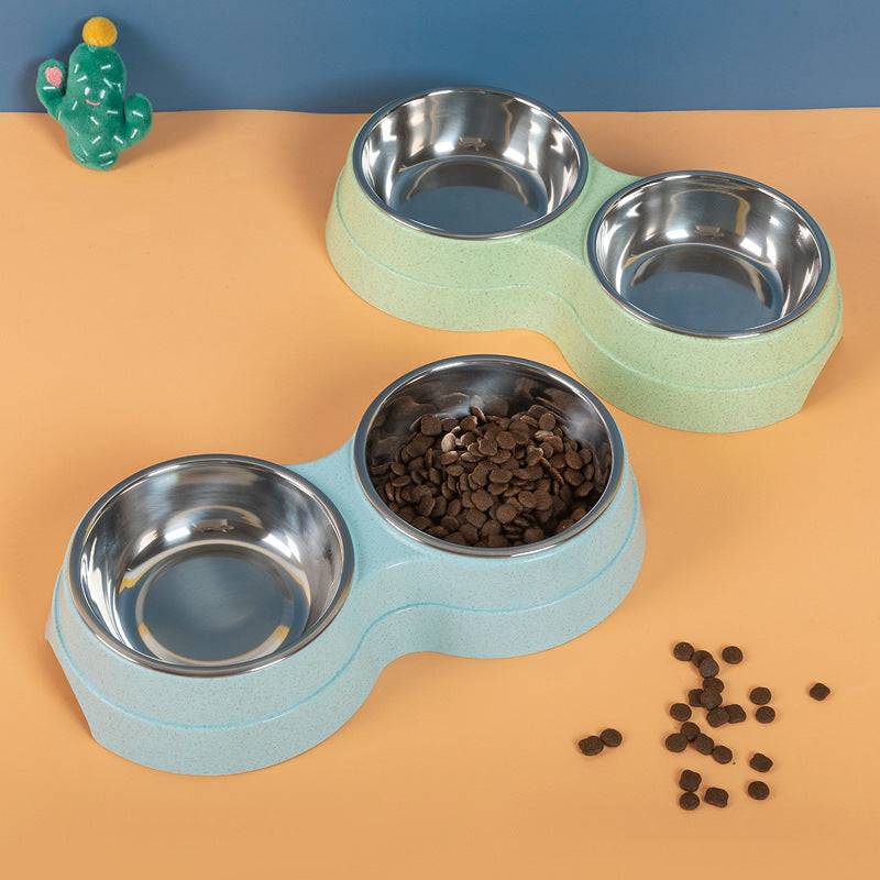 Comedero y Bebedero Doble para Mascotas – Acero Inoxidable, 3 Colores