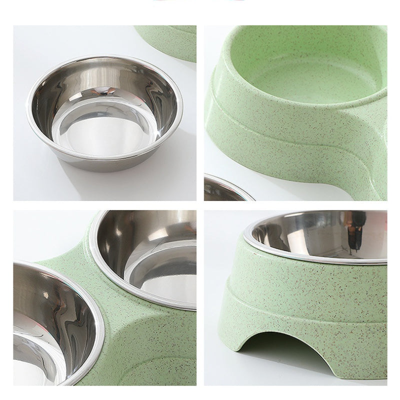 Comedero y Bebedero Doble para Mascotas – Acero Inoxidable, 3 Colores