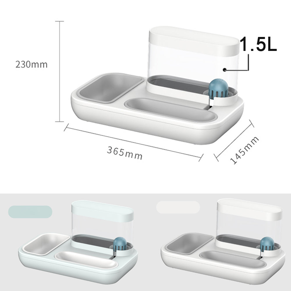 Comedero y Bebedero 2 en 1 para Mascotas – 1500ml, Doble Bowl