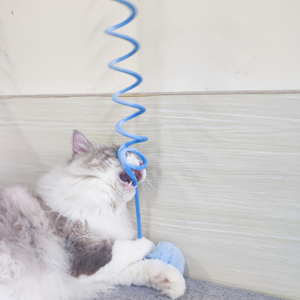 Juguete Interactivo para Gatos – Resorte con Ventosa y Pelota de Pelo