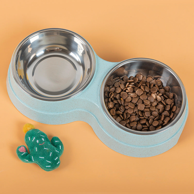 Comedero y Bebedero Doble para Mascotas – Acero Inoxidable, 3 Colores