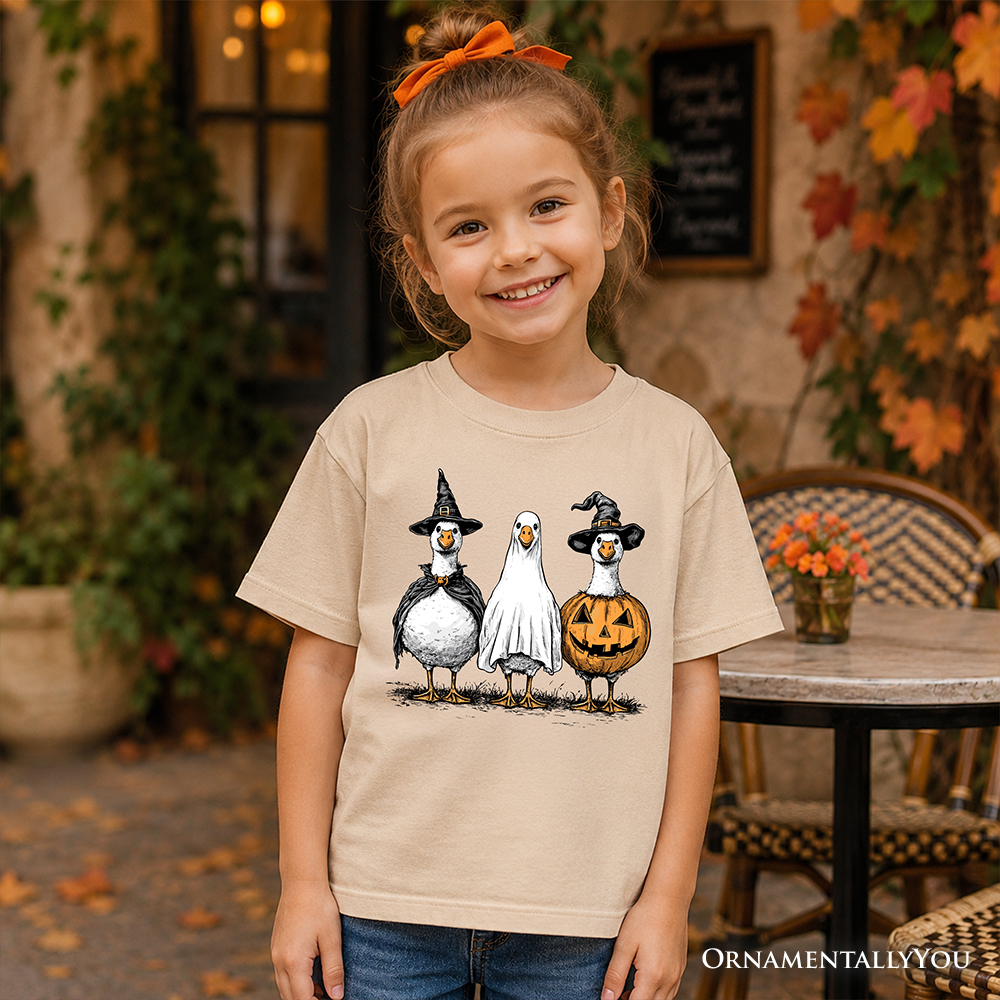 Kids' Halloween Goose T-Shirt – OEKO-TEX® Certified 100% US Cotton | Camiseta Halloween Niño Algodón Certificado