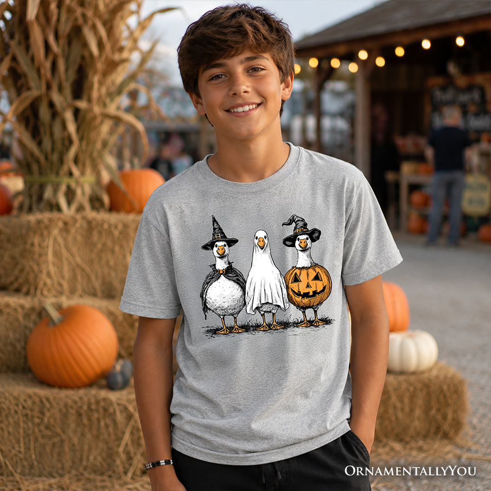 Kids' Halloween Goose T-Shirt – OEKO-TEX® Certified 100% US Cotton | Camiseta Halloween Niño Algodón Certificado