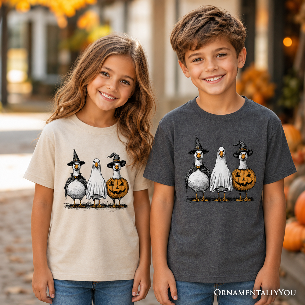 Kids' Halloween Goose T-Shirt – OEKO-TEX® Certified 100% US Cotton | Camiseta Halloween Niño Algodón Certificado