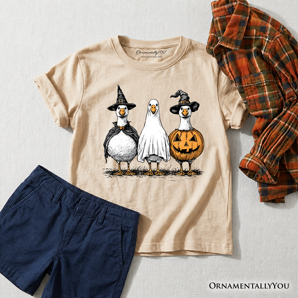 Kids' Halloween Goose T-Shirt – OEKO-TEX® Certified 100% US Cotton | Camiseta Halloween Niño Algodón Certificado