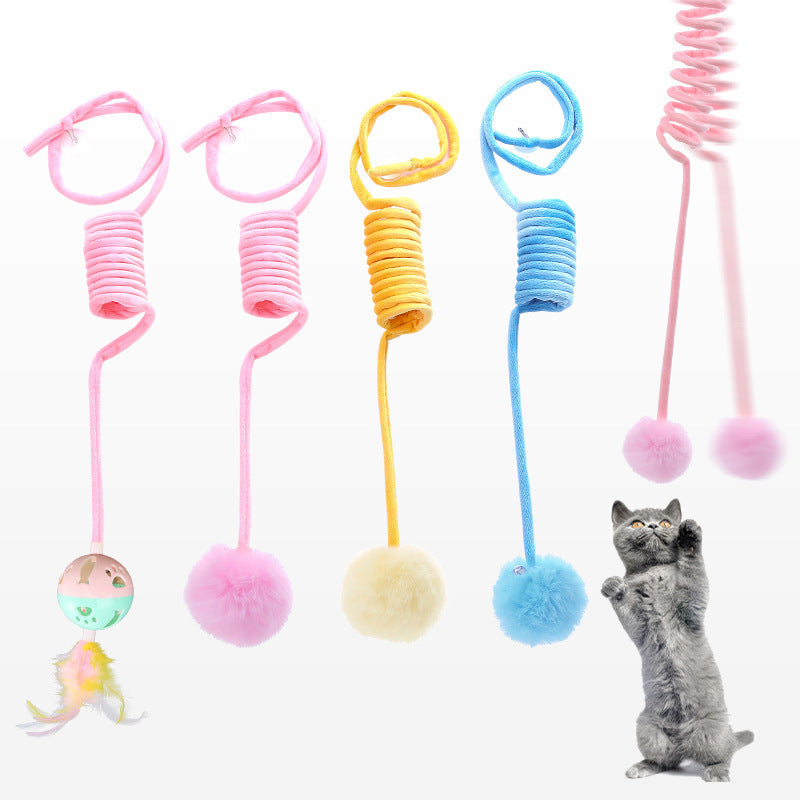 Juguete Interactivo para Gatos – Resorte con Ventosa y Pelota de Pelo