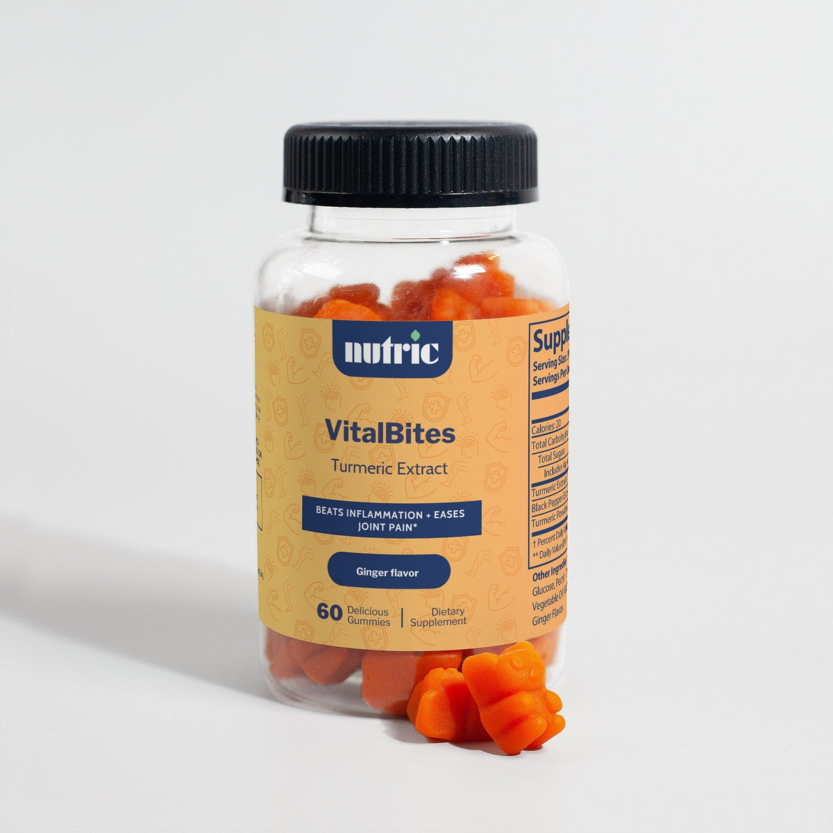 VitalBites Gomitas de Cúrcuma con Pimienta Negra – Antiinflamatorio Natural